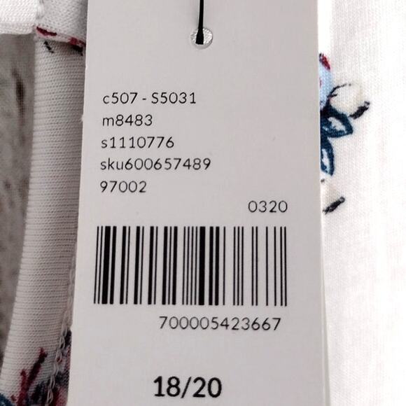 Lane Bryant NEW White Floral Tie Back Flutter Sleeve Cold Shoulder Swing Top 2X - Picture 7 of 10